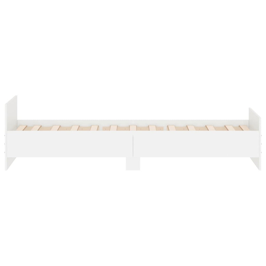 Bedframe Bewerkt Hout 90 x 200 cm Wit