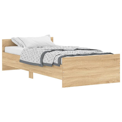 Bedframe Bewerkt Hout Kleurig 90 x 200 cm Sonoma eiken