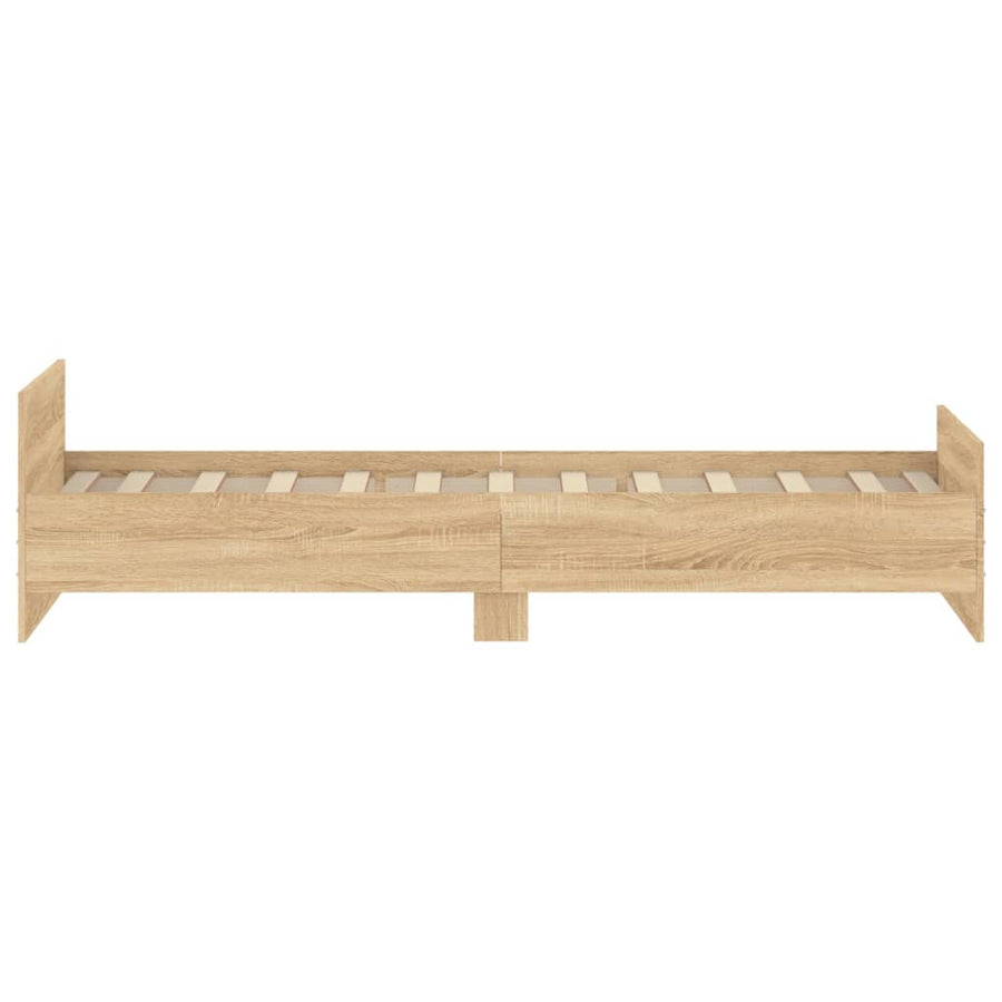 Bedframe Bewerkt Hout Kleurig 90 x 200 cm Sonoma eiken