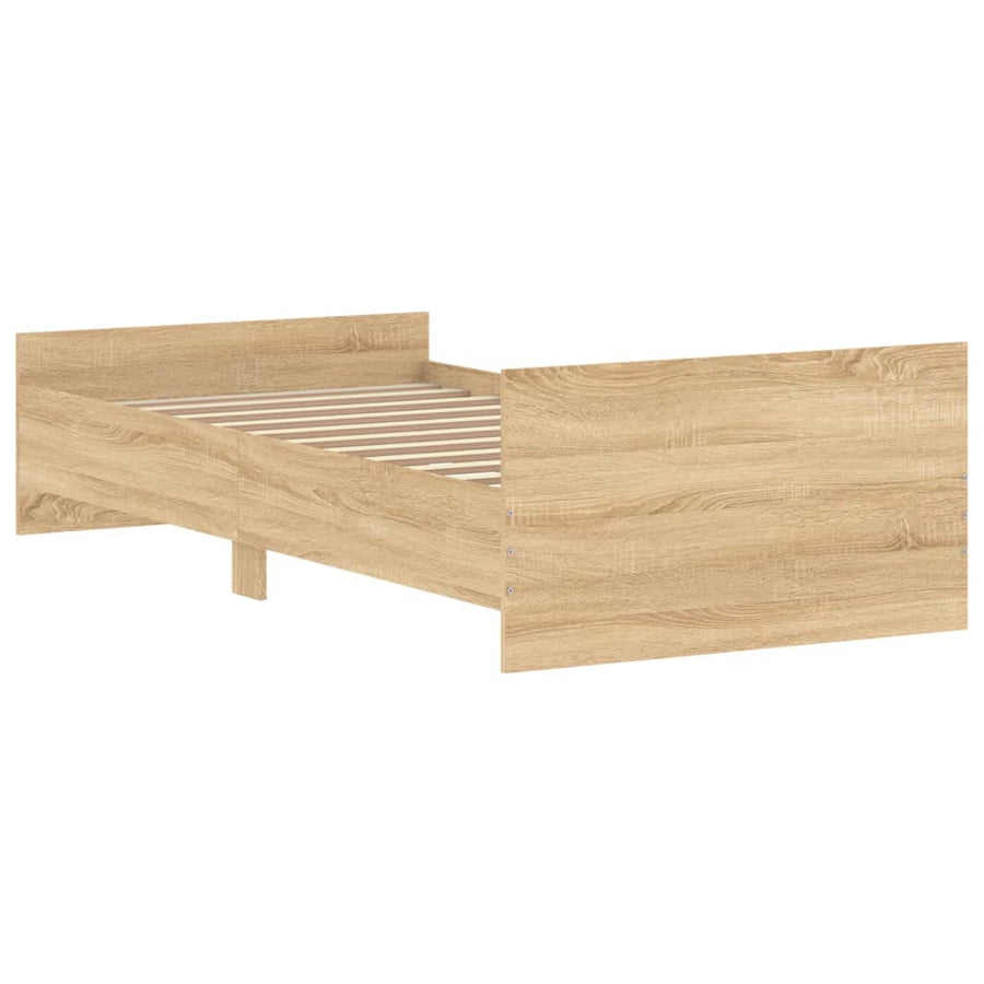 Bedframe Bewerkt Hout Kleurig 90 x 200 cm Sonoma eiken