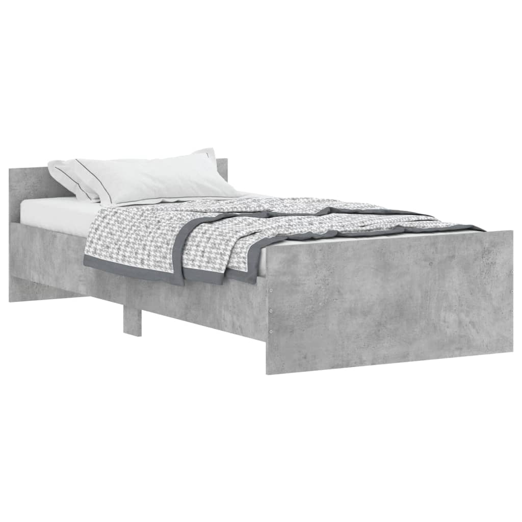 Bedframe Bewerkt Hout 90 x 200 cm Betongrijs