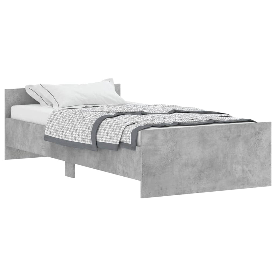 Bedframe Bewerkt Hout 90 x 200 cm Betongrijs