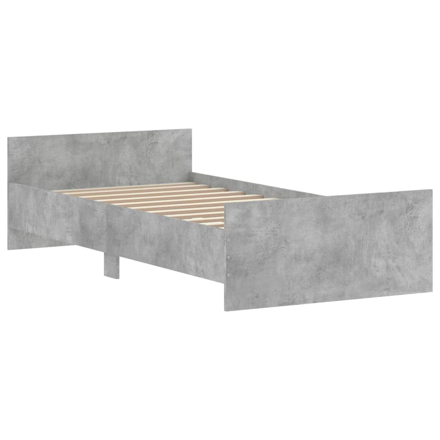 Bedframe Bewerkt Hout 90 x 200 cm Betongrijs
