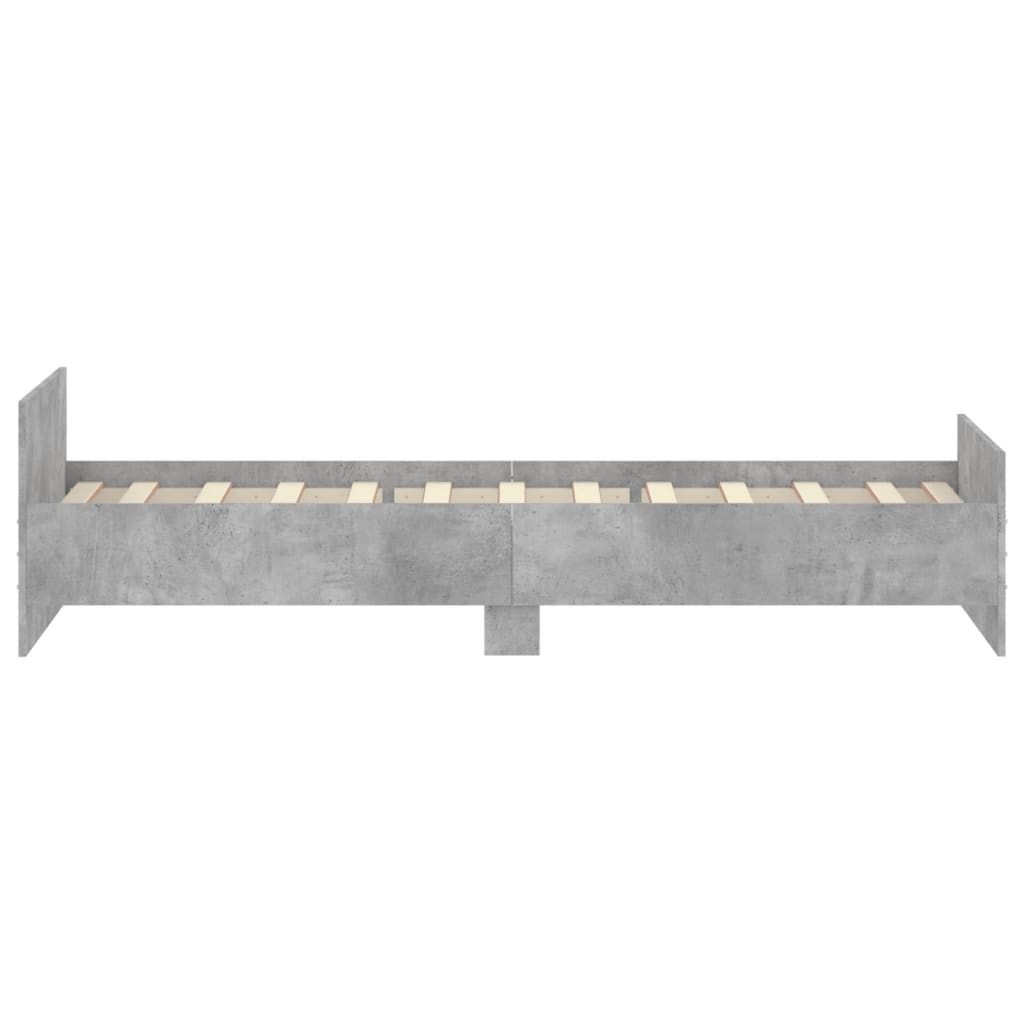 Bedframe Bewerkt Hout 90 x 200 cm Betongrijs