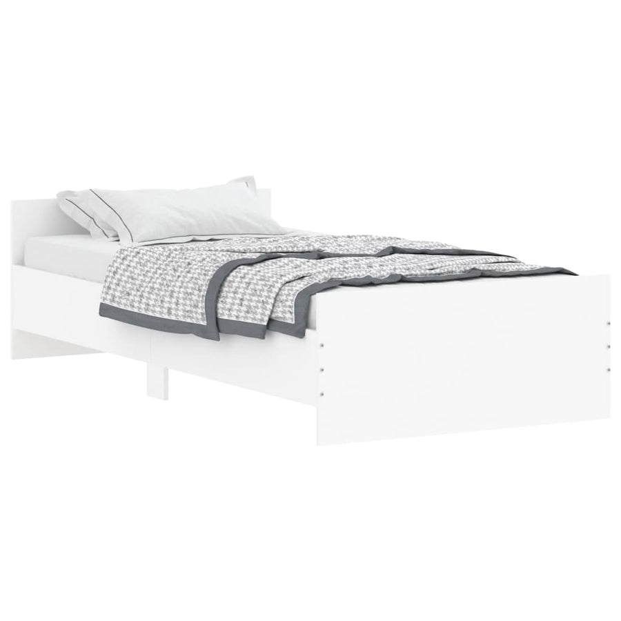 Bedframe Bewerkt Hout 100 x 200 cm Wit
