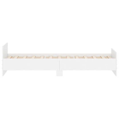 Bedframe Bewerkt Hout 100 x 200 cm Wit