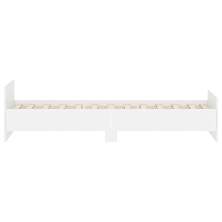 Bedframe Bewerkt Hout 100 x 200 cm Wit