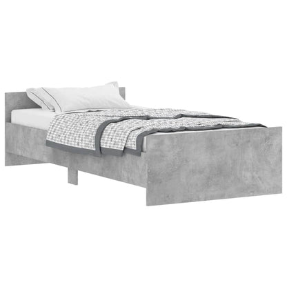 Bedframe Bewerkt Hout 100 x 200 cm Betongrijs