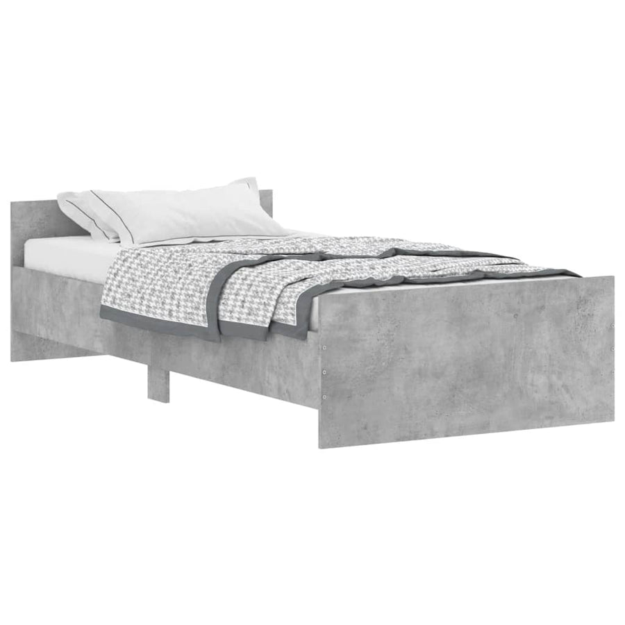 Bedframe Bewerkt Hout 100 x 200 cm Betongrijs