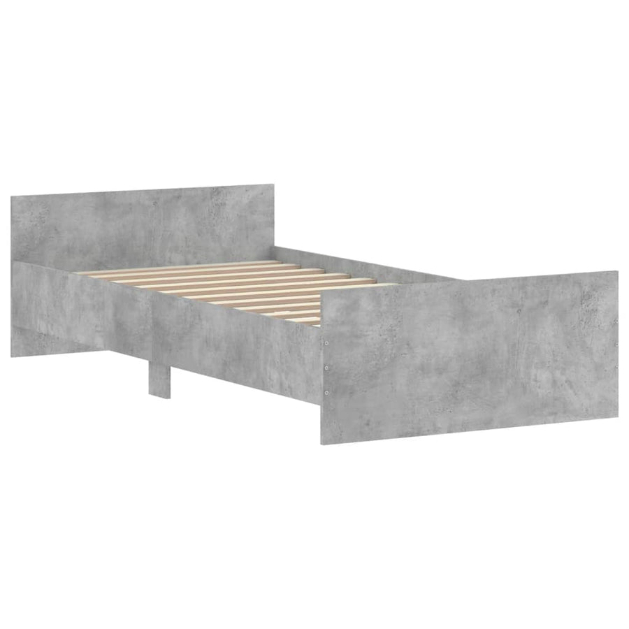 Bedframe Bewerkt Hout 100 x 200 cm Betongrijs