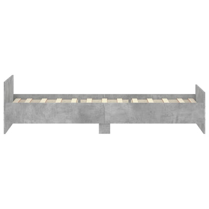 Bedframe Bewerkt Hout 100 x 200 cm Betongrijs