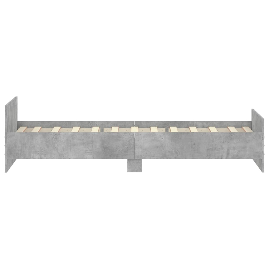 Bedframe Bewerkt Hout 100 x 200 cm Betongrijs