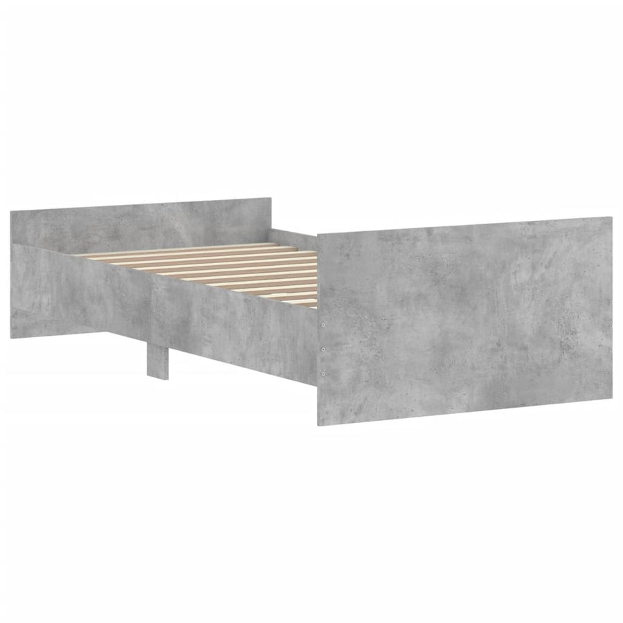 Bedframe Bewerkt Hout 100 x 200 cm Betongrijs