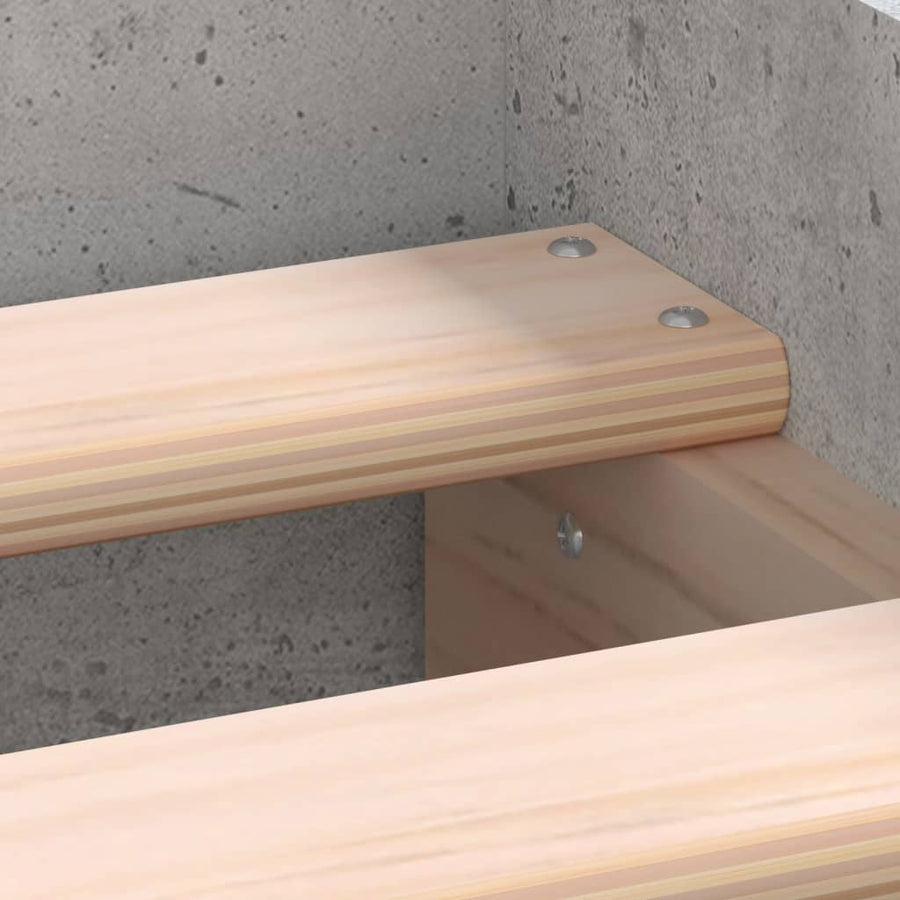 Bedframe Bewerkt Hout 100 x 200 cm Betongrijs