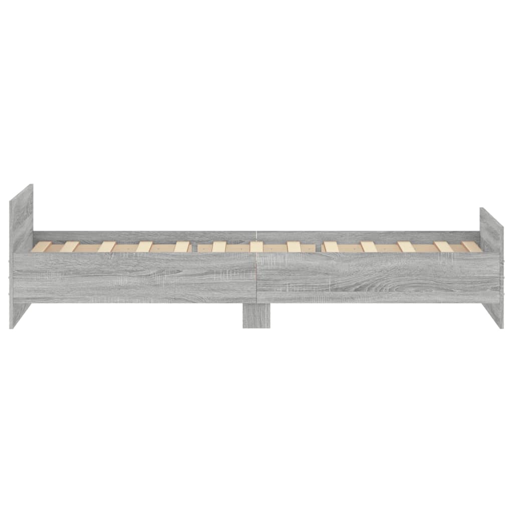 Bedframe Bewerkt Hout Eikenkleurig 100 x 200 cm Grijs sonoma