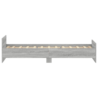 Bedframe Bewerkt Hout Eikenkleurig 100 x 200 cm Grijs sonoma