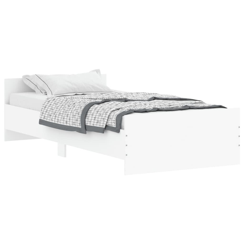 Bedframe Bewerkt Hout 90 x 190 cm Wit