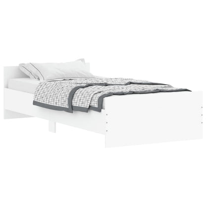 Bedframe Bewerkt Hout 90 x 190 cm Wit