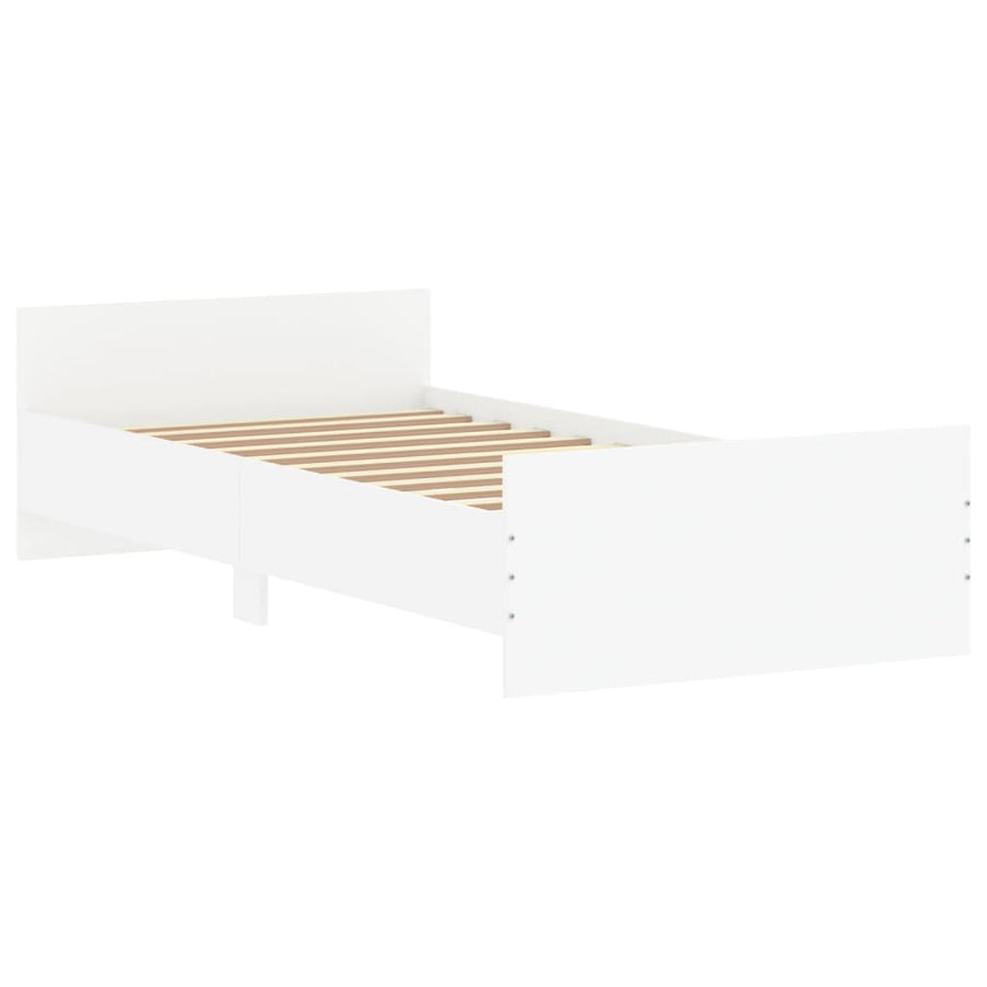Bedframe Bewerkt Hout 90 x 190 cm Wit