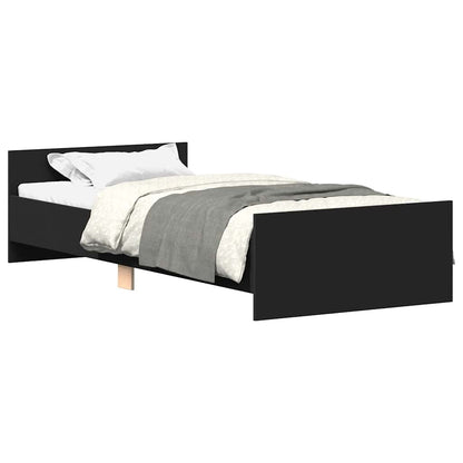 Bedframe bewerkt hout zwart 90x190 cm