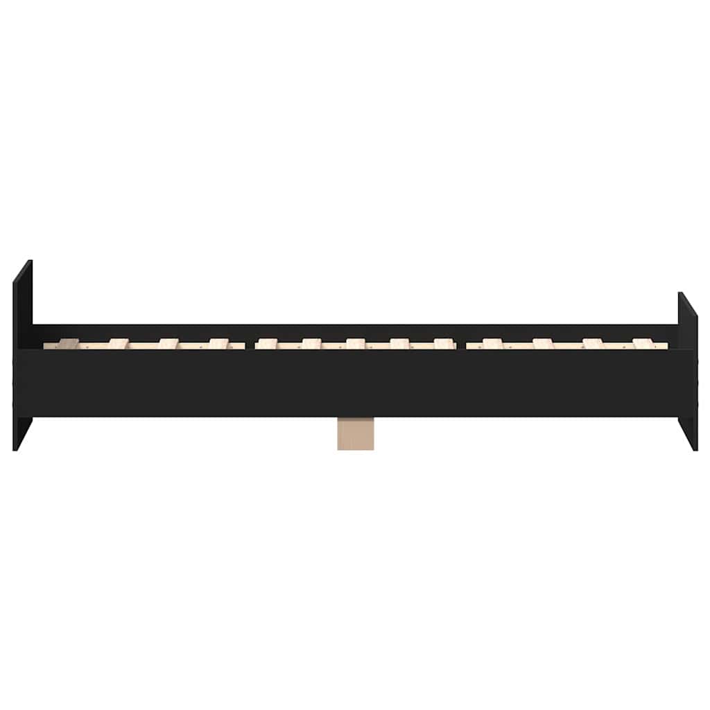 Bedframe bewerkt hout zwart 90x190 cm