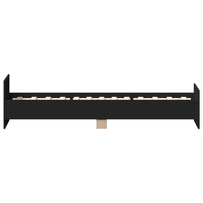Bedframe bewerkt hout zwart 90x190 cm