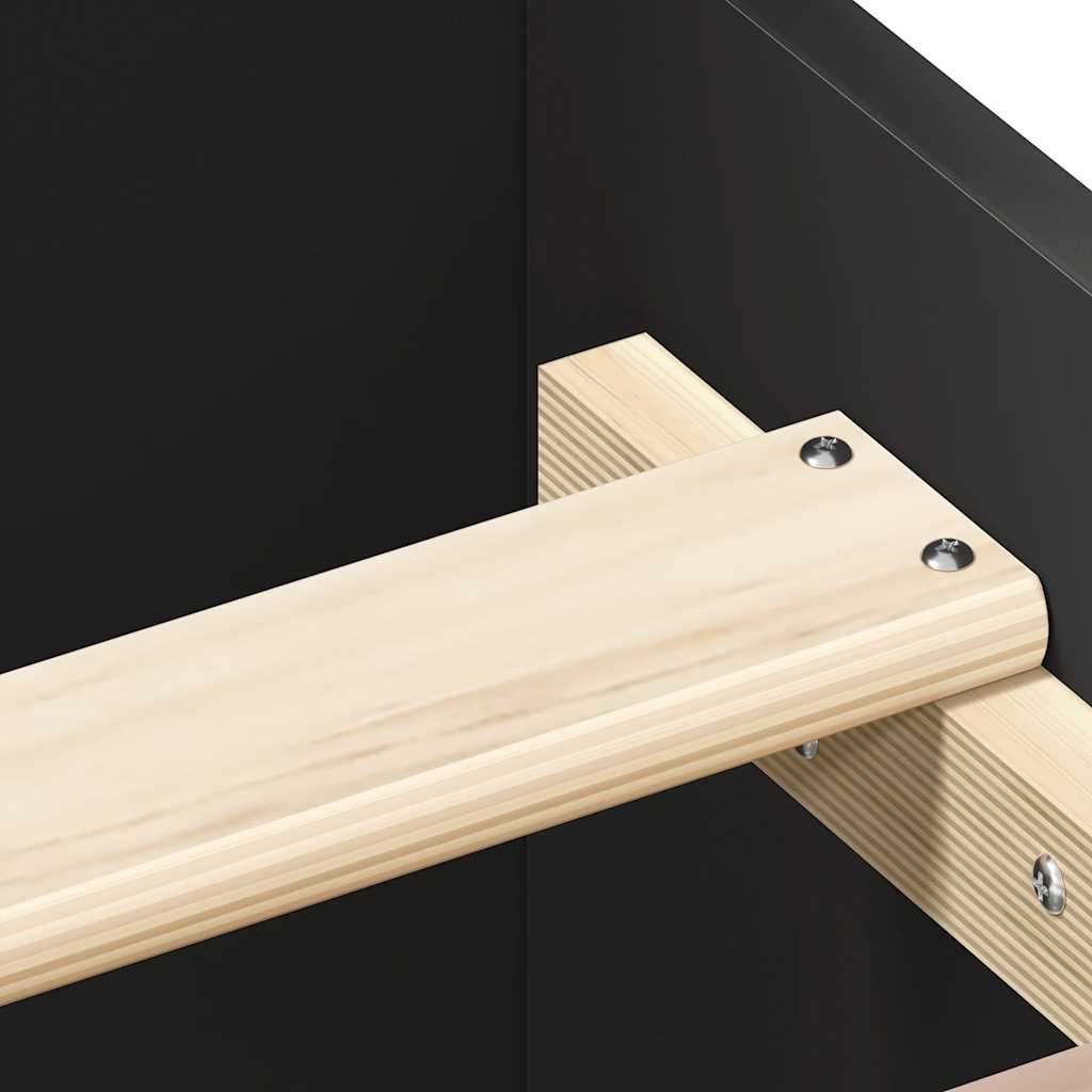 Bedframe bewerkt hout zwart 90x190 cm