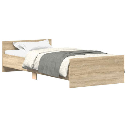 Bedframe Zonder Matras Hout Kleurig Sonoma Eiken 90 x 190 cm