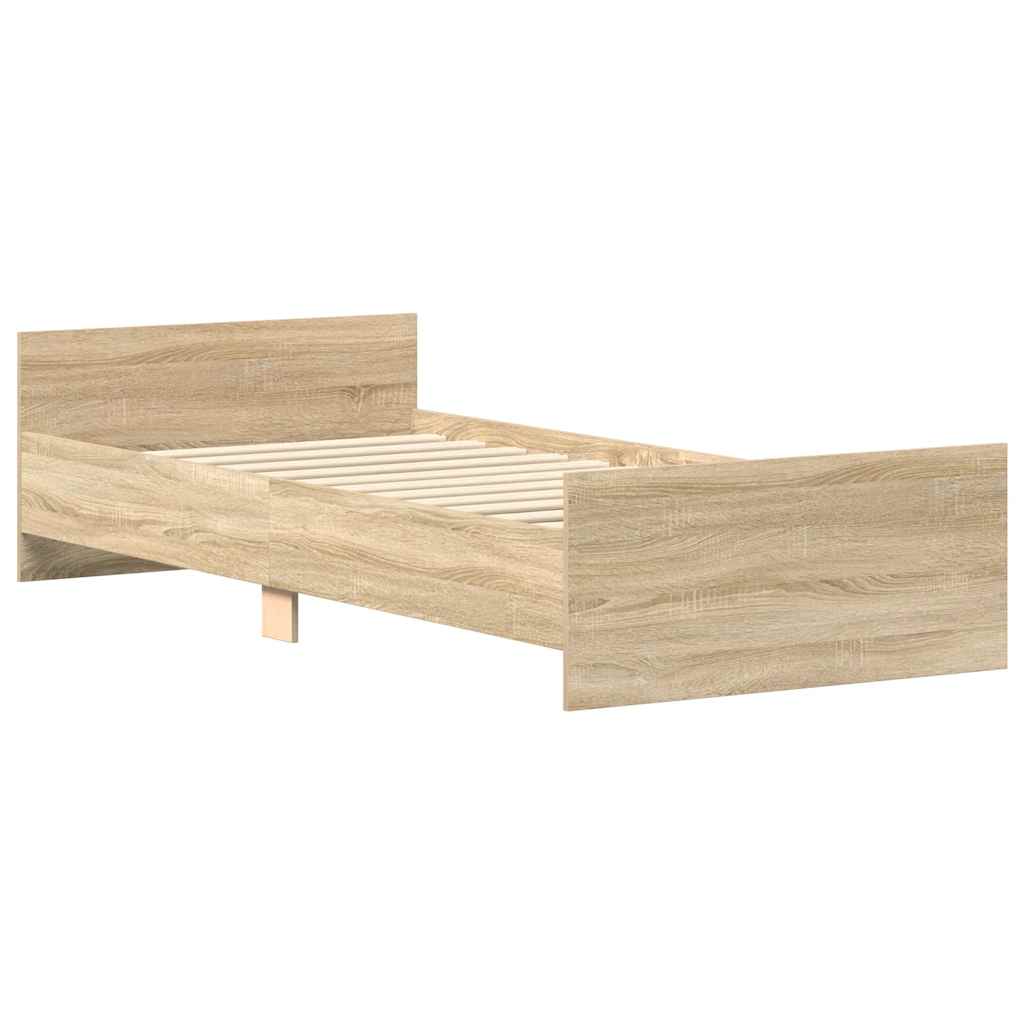 Bedframe Zonder Matras Hout Kleurig Sonoma Eiken 90 x 190 cm
