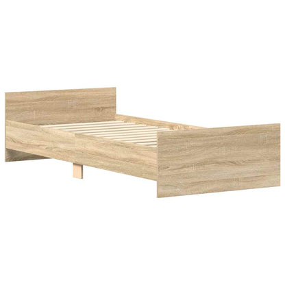 Bedframe Zonder Matras Hout Kleurig Sonoma Eiken 90 x 190 cm