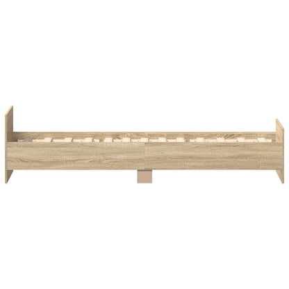 Bedframe Zonder Matras Hout Kleurig Sonoma Eiken 90 x 190 cm
