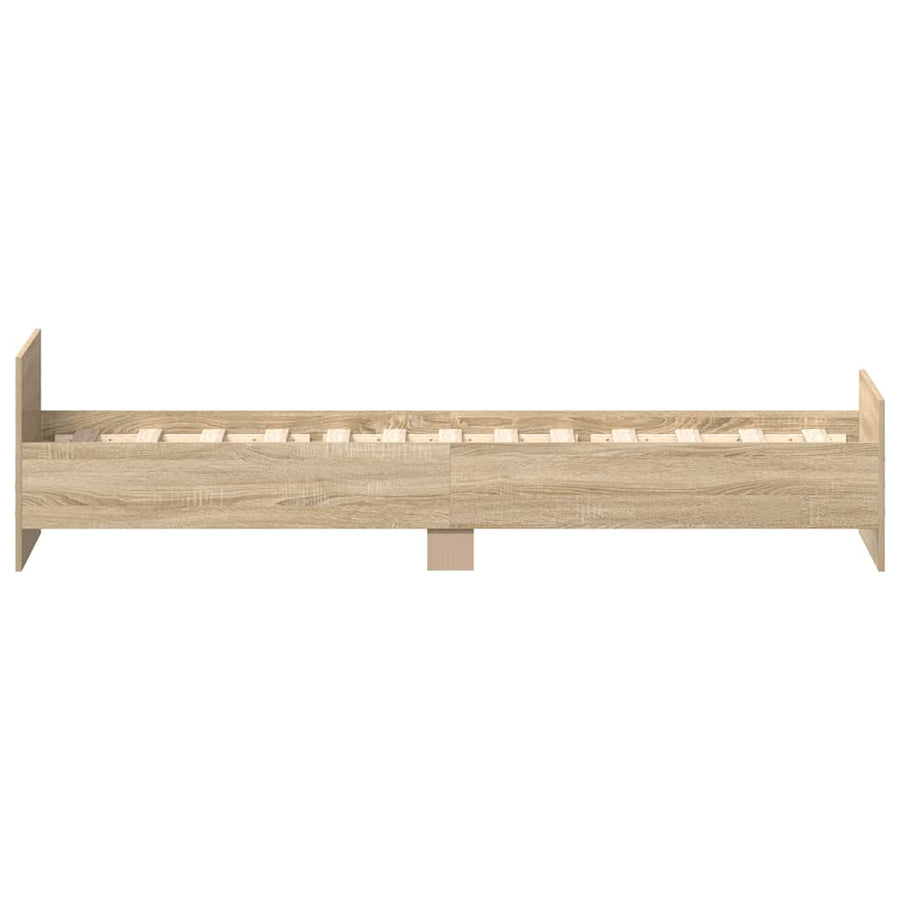Bedframe Zonder Matras Hout Kleurig Sonoma Eiken 90 x 190 cm