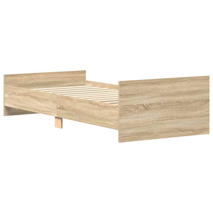 Bedframe Zonder Matras Hout Kleurig Sonoma Eiken 90 x 190 cm