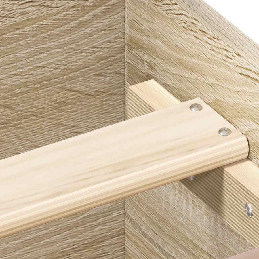 Bedframe Zonder Matras Hout Kleurig Sonoma Eiken 90 x 190 cm