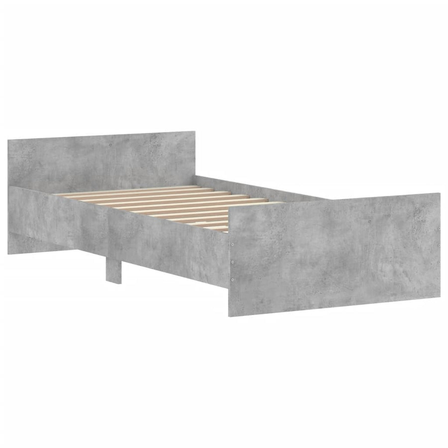 Bedframe Bewerkt Hout 90 x 190 cm Betongrijs