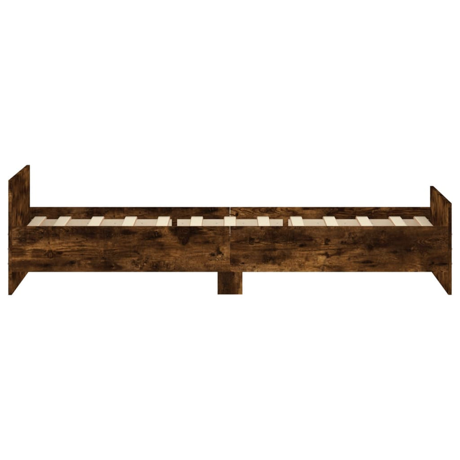 Bedframe Bewerkt Hout Kleurig 90 x 190 cm Gerookt eiken