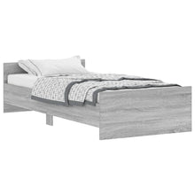 Bedframe Bewerkt Hout Eikenkleurig 90 x 190 cm Grijs sonoma