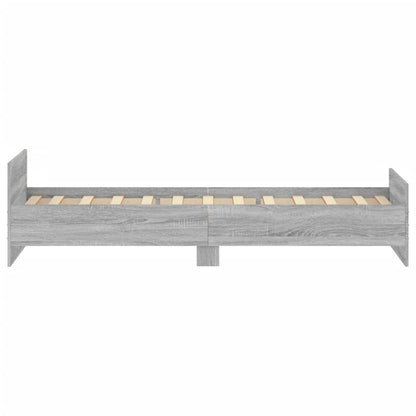 Bedframe Bewerkt Hout Eikenkleurig 90 x 190 cm Grijs sonoma