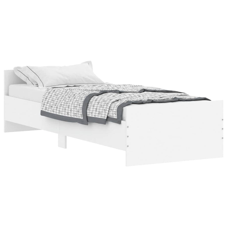 Bedframe Bewerkt Hout 75 x 190 cm Wit