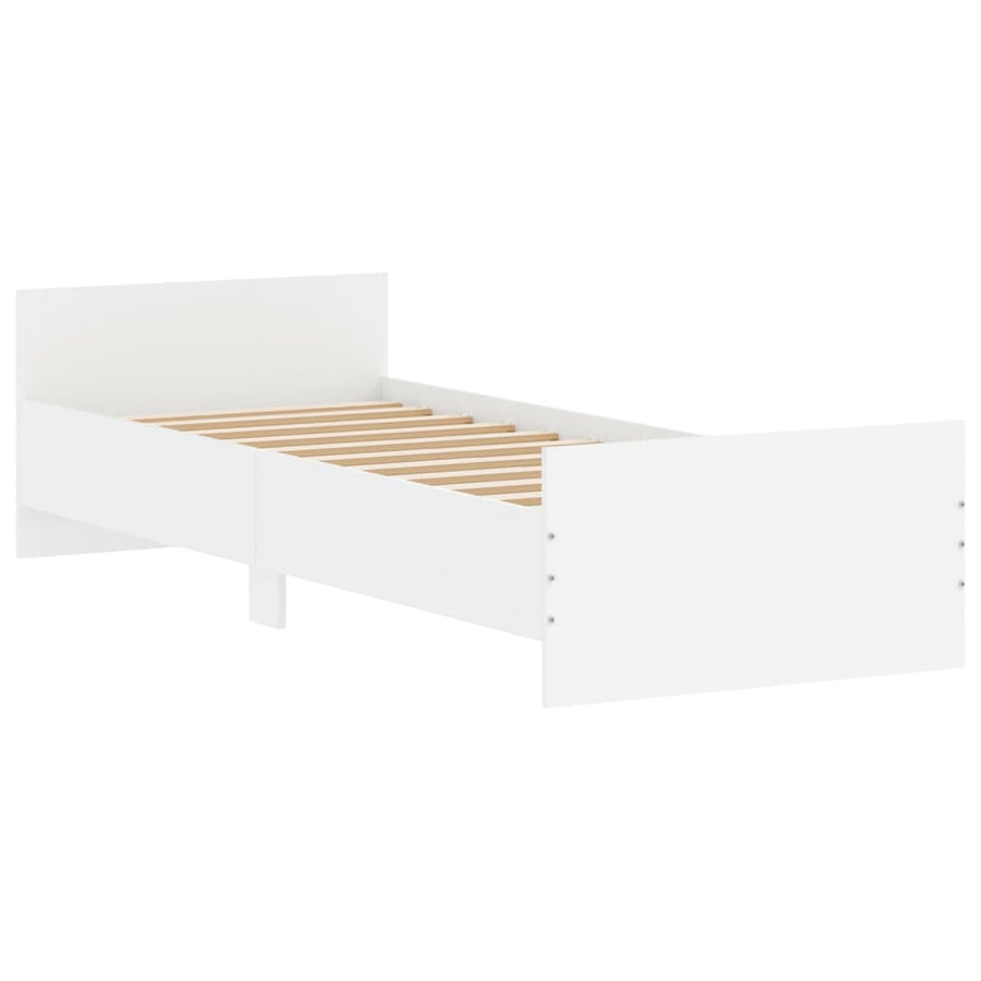 Bedframe Bewerkt Hout 75 x 190 cm Wit