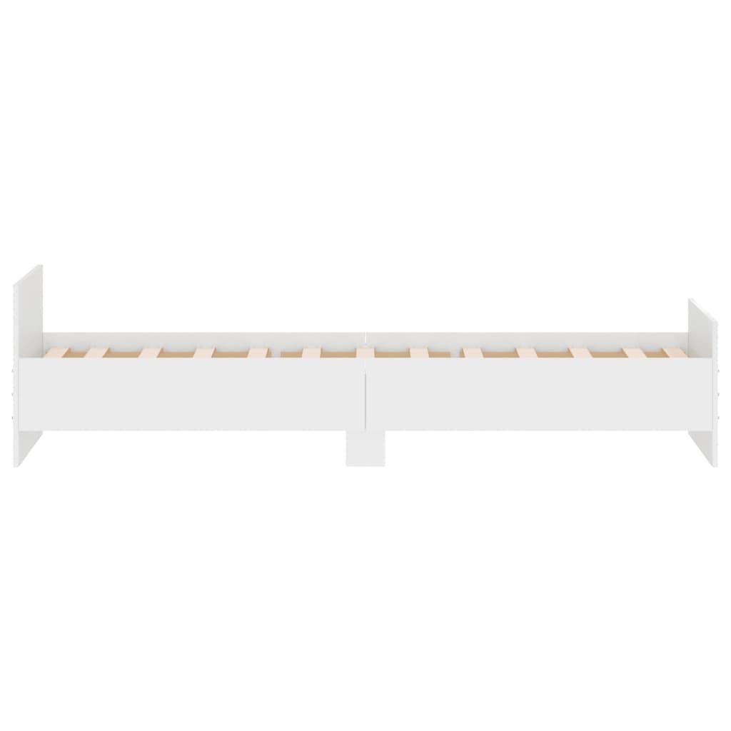 Bedframe Bewerkt Hout 75 x 190 cm Wit