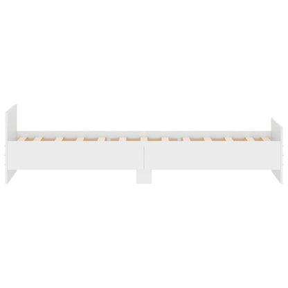 Bedframe Bewerkt Hout 75 x 190 cm Wit