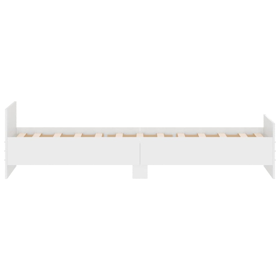 Bedframe Bewerkt Hout 75 x 190 cm Wit