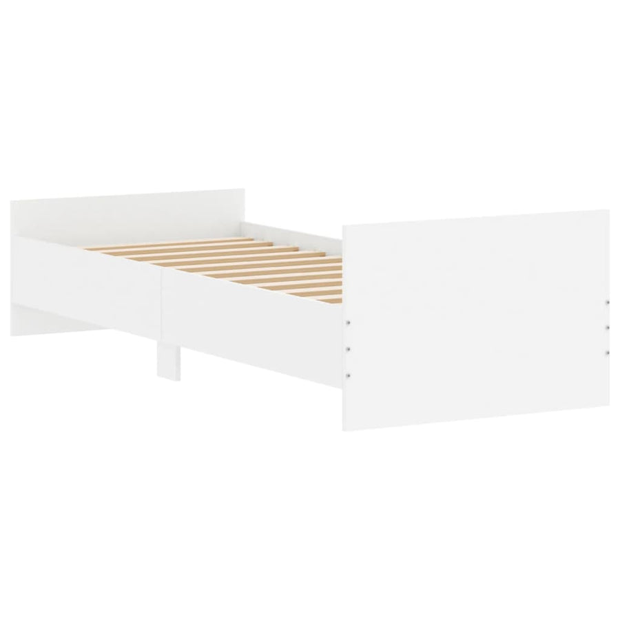 Bedframe Bewerkt Hout 75 x 190 cm Wit