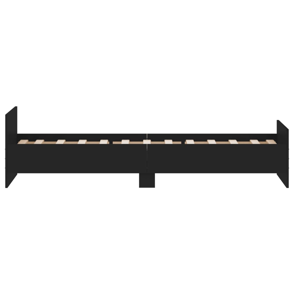 Bedframe Bewerkt Hout 75 x 190 cm Zwart
