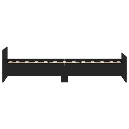 Bedframe Bewerkt Hout 75 x 190 cm Zwart