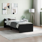Black carved wood bed frame 75x190 cm