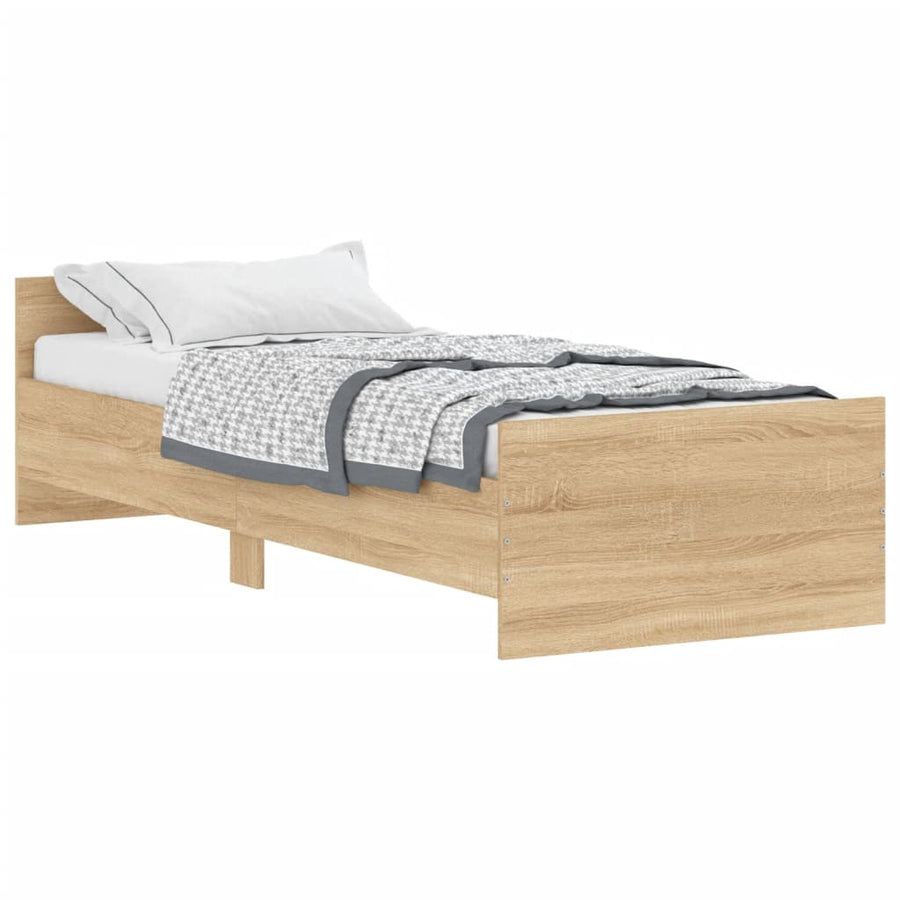Bedframe Bewerkt Hout Kleur 75 x 190 cm Sonoma eiken