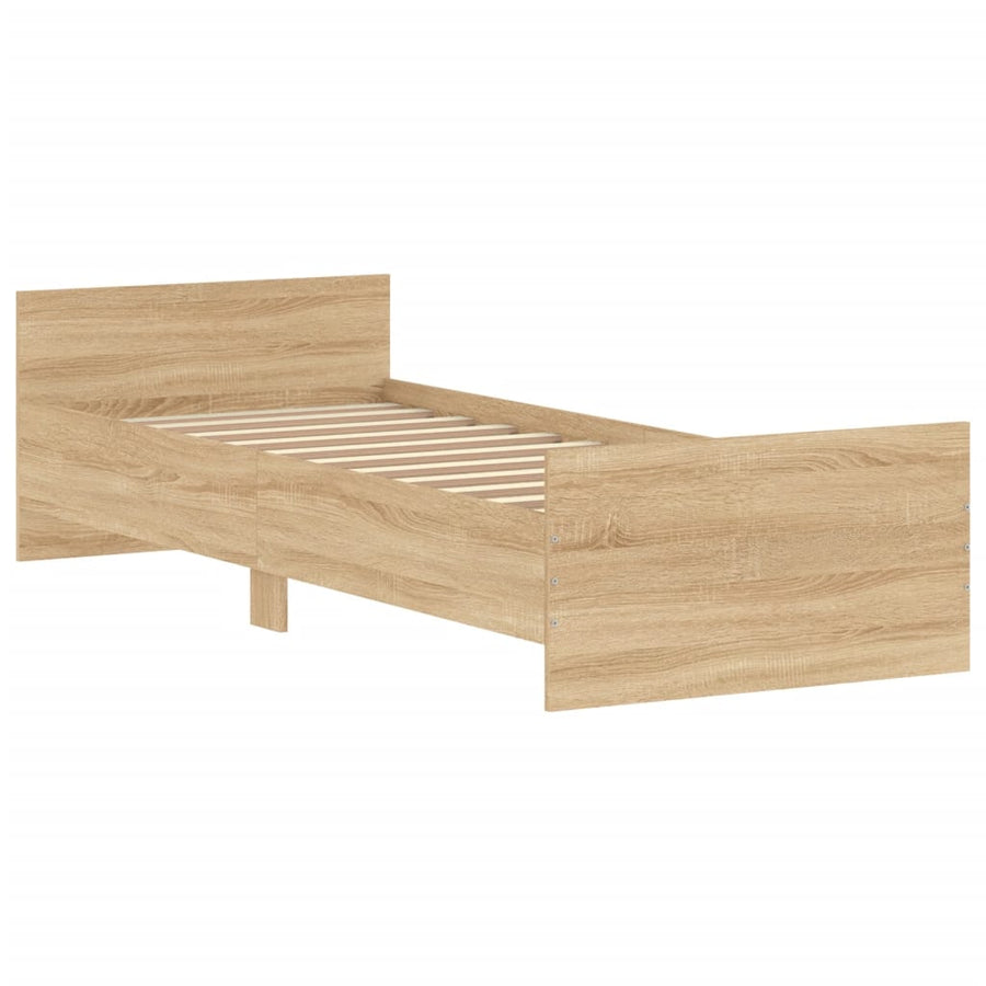 Bedframe Bewerkt Hout Kleur 75 x 190 cm Sonoma eiken