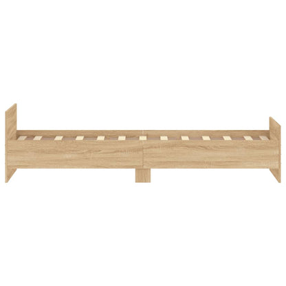 Bedframe Bewerkt Hout Kleur 75 x 190 cm Sonoma eiken